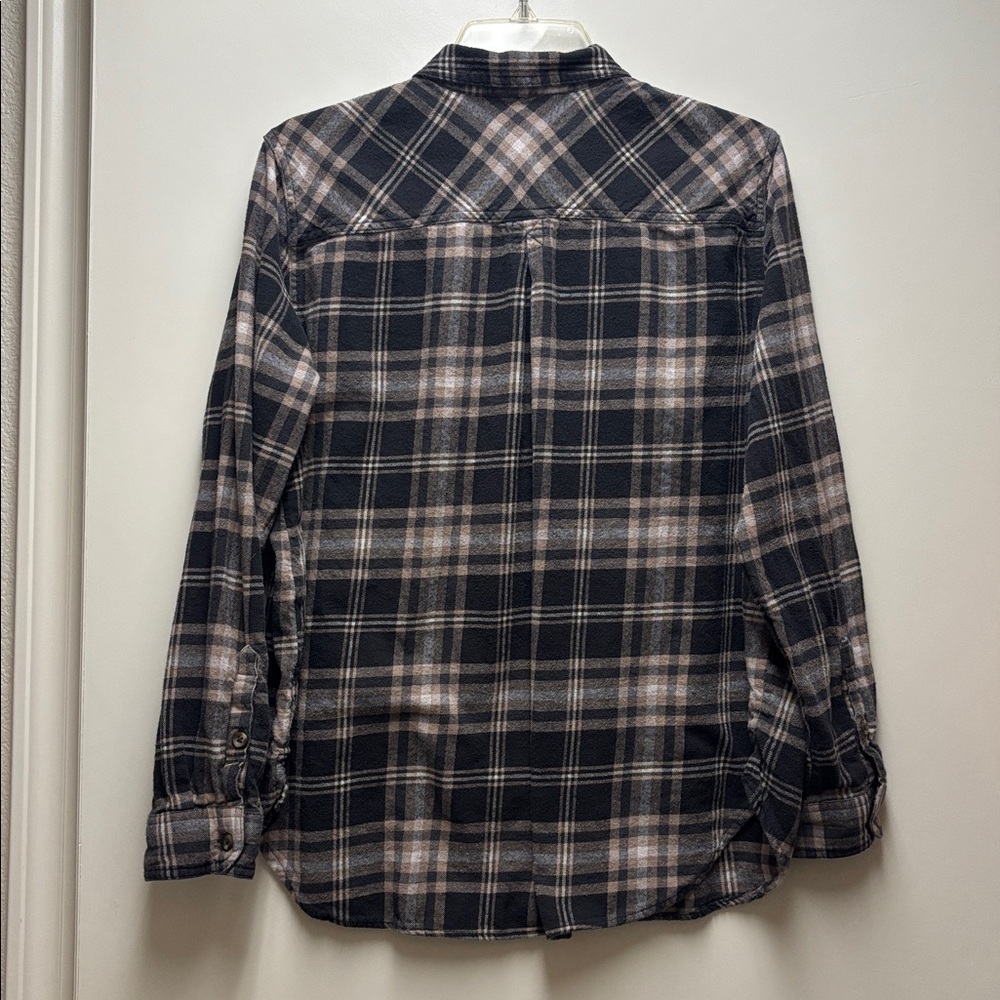 Sonoma Men's Black and Gray Plaid Casual Shirt Size L - Picture 2 of 5